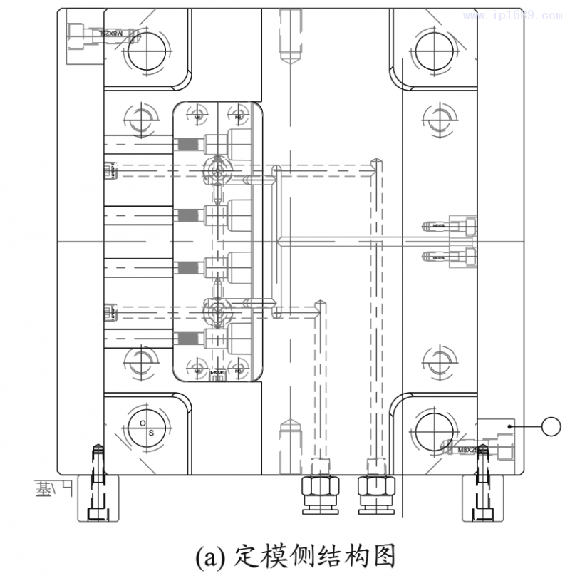 圖8 汽車(chē)?yán)€接頭的模具結(jié)構(gòu)2D圖1